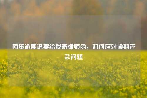 网贷逾期说要给我寄律师函，如何应对逾期还款问题