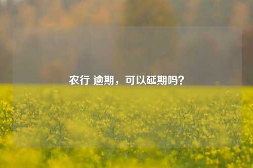 农行 逾期，可以延期吗？