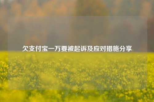 欠支付宝一万要被起诉及应对措施分享