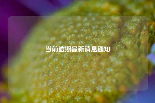 当前逾期最新消息通知