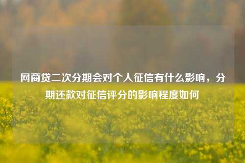 网商贷二次分期会对个人征信有什么影响，分期还款对征信评分的影响程度如何