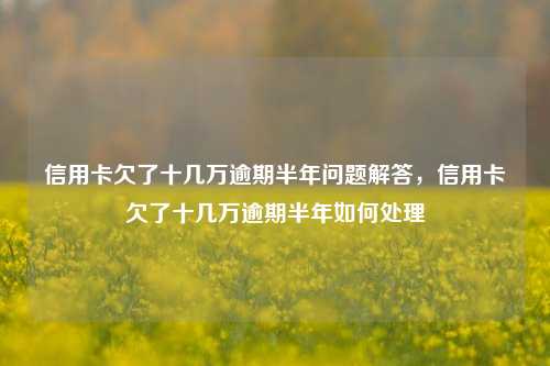 信用卡欠了十几万逾期半年问题解答，信用卡欠了十几万逾期半年如何处理