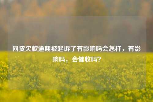 网贷欠款逾期被起诉了有影响吗会怎样，有影响吗，会催收吗？