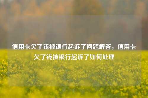 信用卡欠了钱被银行起诉了问题解答，信用卡欠了钱被银行起诉了如何处理