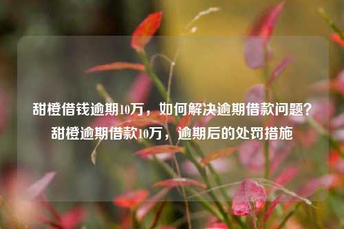 甜橙借钱逾期10万，如何解决逾期借款问题？甜橙逾期借款10万，逾期后的处罚措施