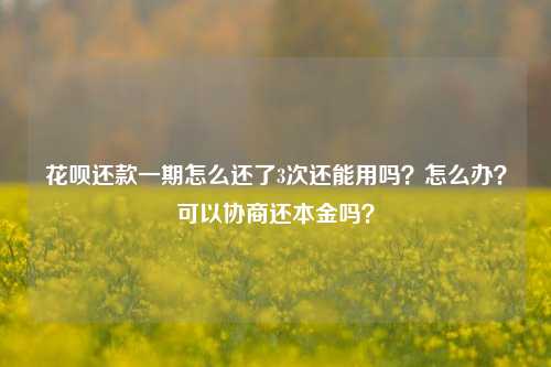 花呗还款一期怎么还了3次还能用吗？怎么办？可以协商还本金吗？