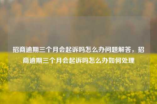 招商逾期三个月会起诉吗怎么办问题解答，招商逾期三个月会起诉吗怎么办如何处理