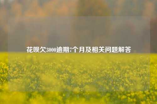 花呗欠3000逾期7个月及相关问题解答