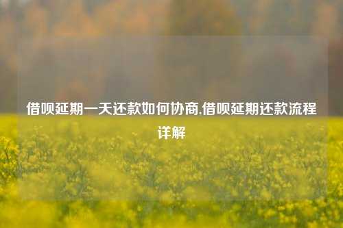 借呗延期一天还款如何协商,借呗延期还款流程详解