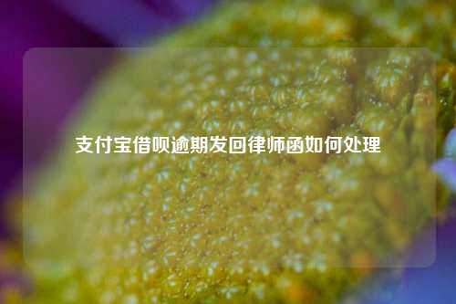 支付宝借呗逾期发回律师函如何处理