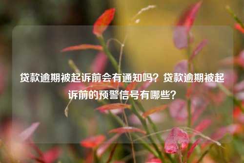 贷款逾期被起诉前会有通知吗？贷款逾期被起诉前的预警信号有哪些？