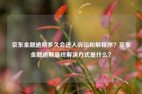 京东金融逾期多久会进入诉讼和解程序？京东金融逾期最终解决方式是什么？