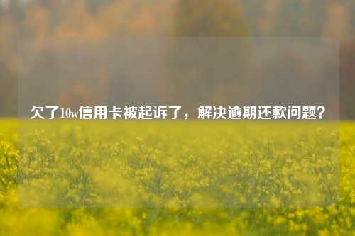 欠了10w信用卡被起诉了，解决逾期还款问题？