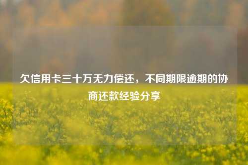 欠信用卡三十万无力偿还，不同期限逾期的协商还款经验分享