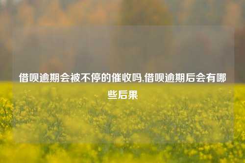 借呗逾期会被不停的催收吗,借呗逾期后会有哪些后果