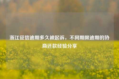 浙江征信逾期多久被起诉，不同期限逾期的协商还款经验分享