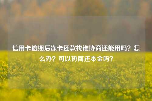 信用卡逾期后冻卡还款找谁协商还能用吗？怎么办？可以协商还本金吗？