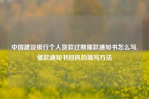 中国建设银行个人贷款过期催款通知书怎么写,催款通知书回执的填写方法