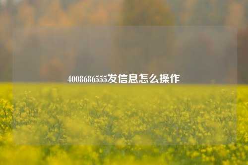 4008686555发信息怎么操作