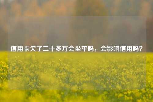 信用卡欠了二十多万会坐牢吗，会影响信用吗？