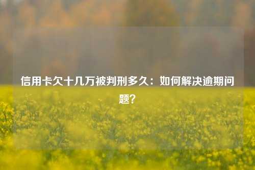 信用卡欠十几万被判刑多久：如何解决逾期问题？