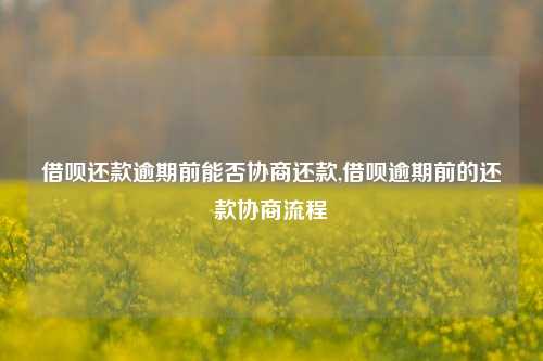 借呗还款逾期前能否协商还款,借呗逾期前的还款协商流程