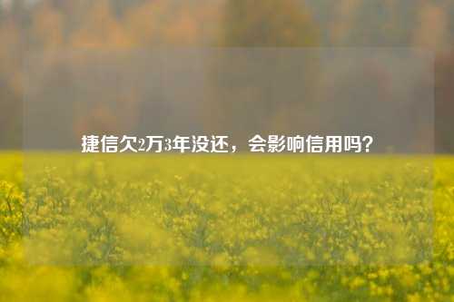 捷信欠2万3年没还，会影响信用吗？