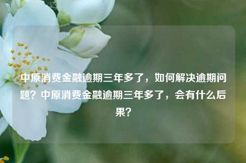 中原消费金融逾期三年多了，如何解决逾期问题？中原消费金融逾期三年多了，会有什么后果？