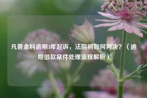 凡普金科逾期3年起诉，法院将如何判决？（逾期借款案件处理流程解析）