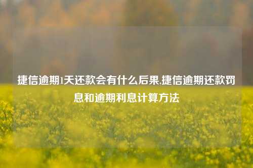 捷信逾期1天还款会有什么后果,捷信逾期还款罚息和逾期利息计算方法