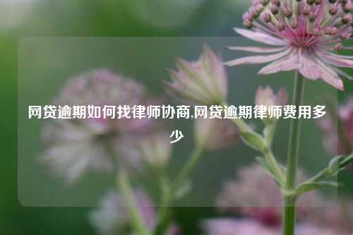 网贷逾期如何找律师协商,网贷逾期律师费用多少