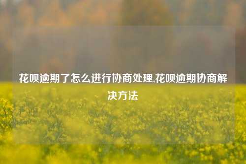 花呗逾期了怎么进行协商处理,花呗逾期协商解决方法