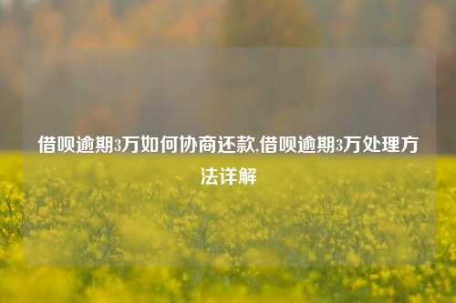 借呗逾期3万如何协商还款,借呗逾期3万处理方法详解