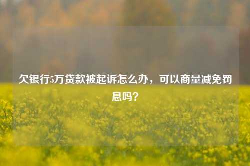 欠银行5万贷款被起诉怎么办，可以商量减免罚息吗？