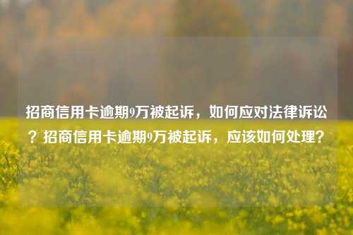 招商信用卡逾期9万被起诉，如何应对法律诉讼？招商信用卡逾期9万被起诉，应该如何处理？