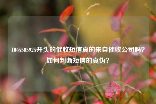 1065505925开头的催收短信真的来自催收公司吗？如何判断短信的真伪？