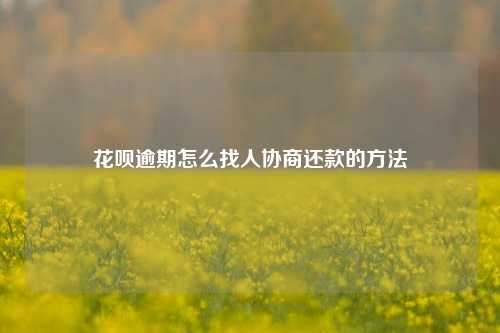 花呗逾期怎么找人协商还款的方法