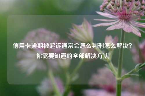 信用卡逾期被起诉通常会怎么判刑怎么解决？你需要知道的全部解决方法