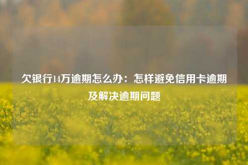 欠银行14万逾期怎么办：怎样避免信用卡逾期及解决逾期问题