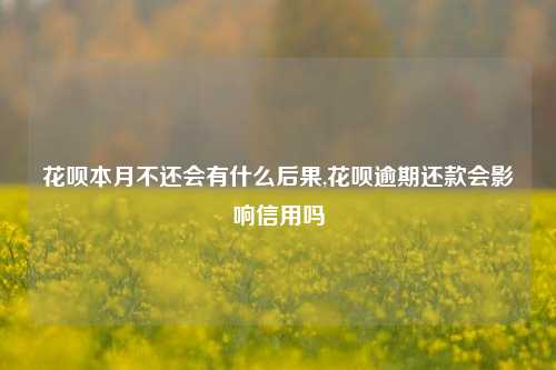 花呗本月不还会有什么后果,花呗逾期还款会影响信用吗