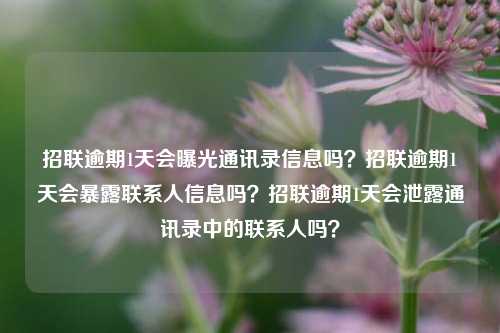 招联逾期1天会曝光通讯录信息吗？招联逾期1天会暴露联系人信息吗？招联逾期1天会泄露通讯录中的联系人吗？