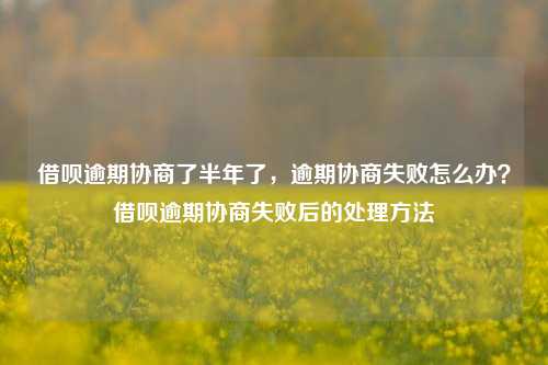 借呗逾期协商了半年了，逾期协商失败怎么办？借呗逾期协商失败后的处理方法