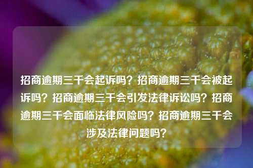 招商逾期三千会起诉吗？招商逾期三千会被起诉吗？招商逾期三千会引发法律诉讼吗？招商逾期三千会面临法律风险吗？招商逾期三千会涉及法律问题吗？