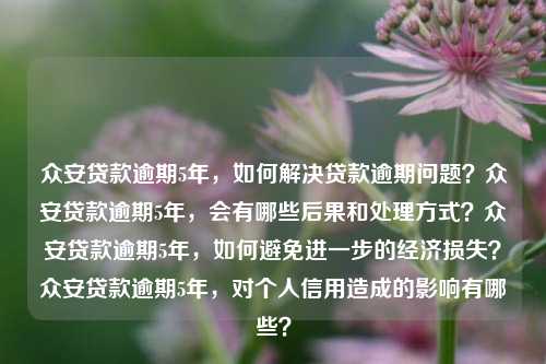 众安贷款逾期5年，如何解决贷款逾期问题？众安贷款逾期5年，会有哪些后果和处理方式？众安贷款逾期5年，如何避免进一步的经济损失？众安贷款逾期5年，对个人信用造成的影响有哪些？