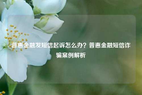 普惠金融发短信起诉怎么办？普惠金融短信诈骗案例解析