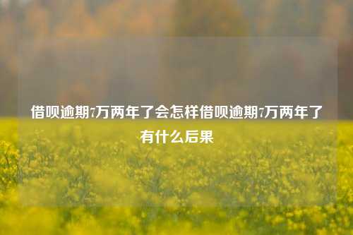 借呗逾期7万两年了会怎样借呗逾期7万两年了有什么后果