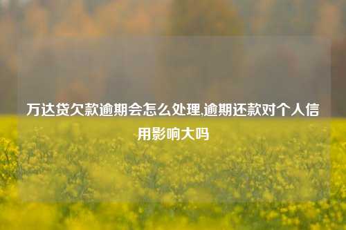 万达贷欠款逾期会怎么处理,逾期还款对个人信用影响大吗