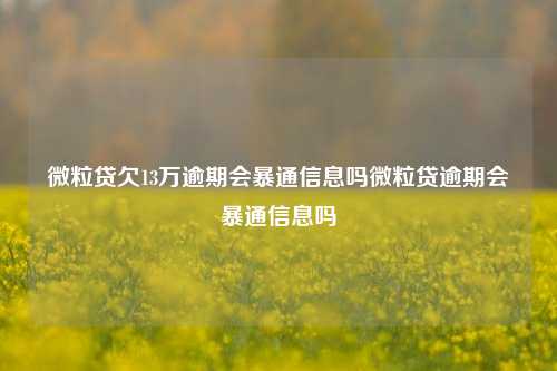 微粒贷欠13万逾期会暴通信息吗微粒贷逾期会暴通信息吗