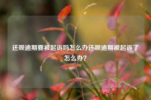 还呗逾期要被起诉吗怎么办还呗逾期被起诉了怎么办？