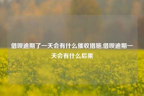 借呗逾期了一天会有什么催收措施,借呗逾期一天会有什么后果